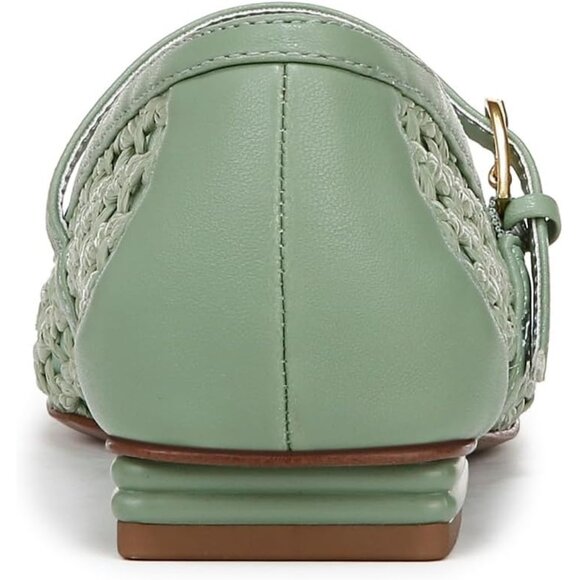 Franco Sarto Womens Aloe Green Woven Fabric Tinsley Mary Jane Ballet Flats - Picture 3 of 9